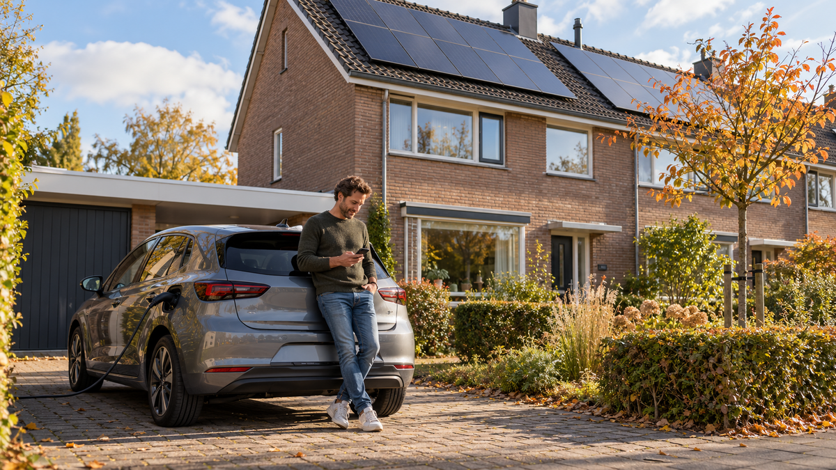 Illustratie bij Elektrische auto laden met zonnepanelen in 2027